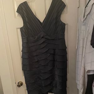 Flattering blue/gray shimmer dress.